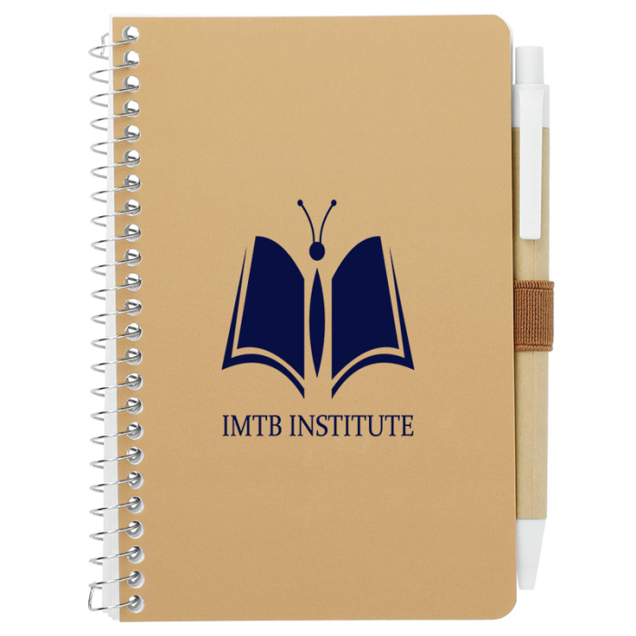 Custom Printed 4x6 Inch FSC® MixPocket Spiral Notebook with Pens