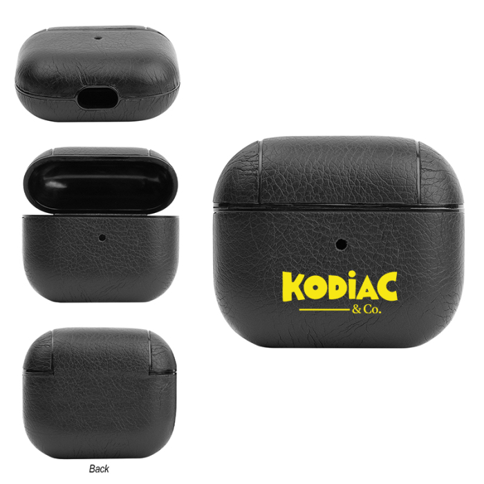 Custom Printed Leatherette Earbuds Charging Cases