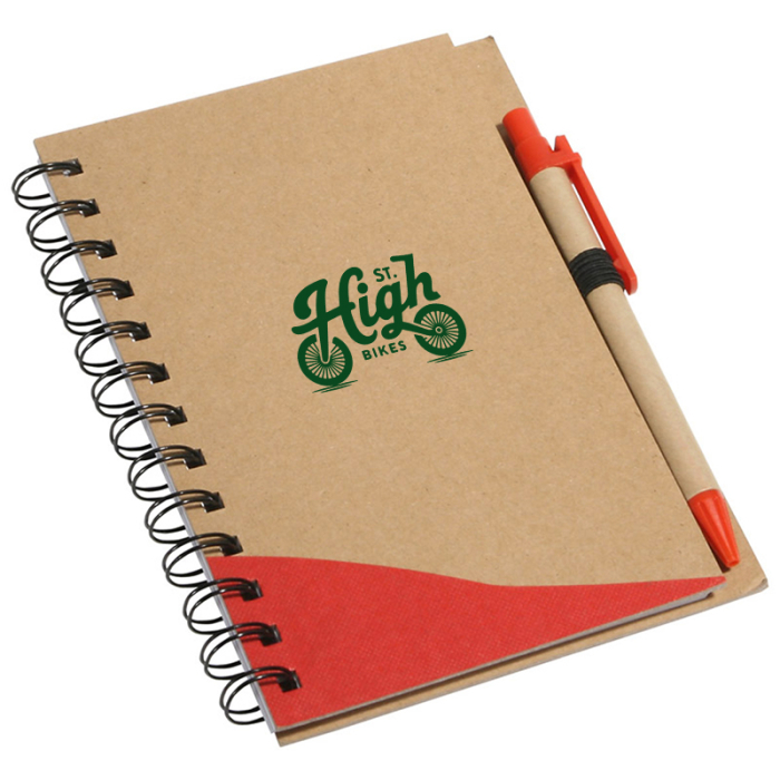 Custom Printed Recycle Write Notebooks and Pens 