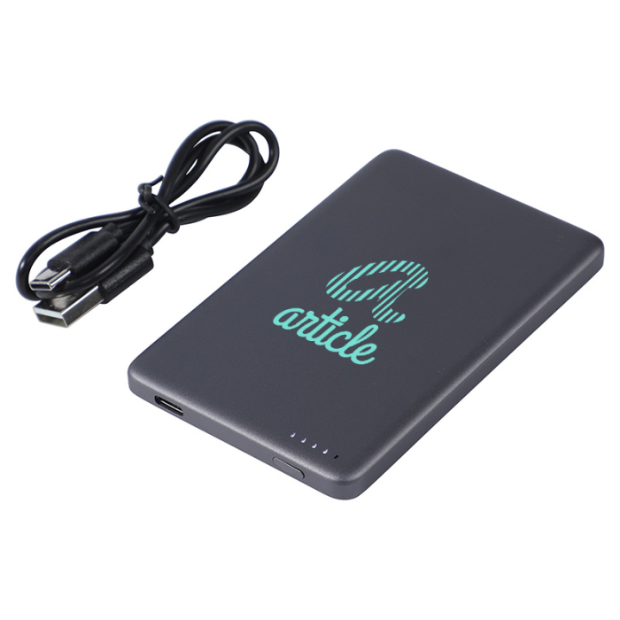 Custom Royale Aluminum 5000 mAh 20W Power Banks with 15W Magnetic Wireless Chargers 