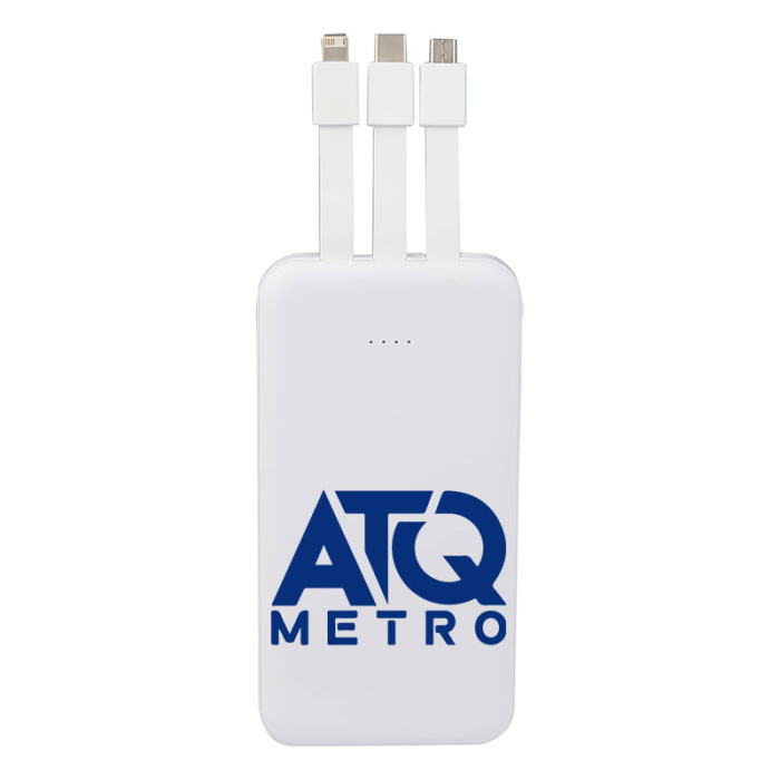 Custom UL Listed 5000 mAh Power Banks with Multi-Cables