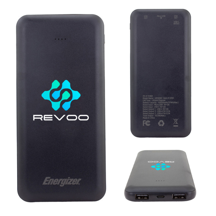 Customized 10000 mAh Energizer® Essential Power Banks