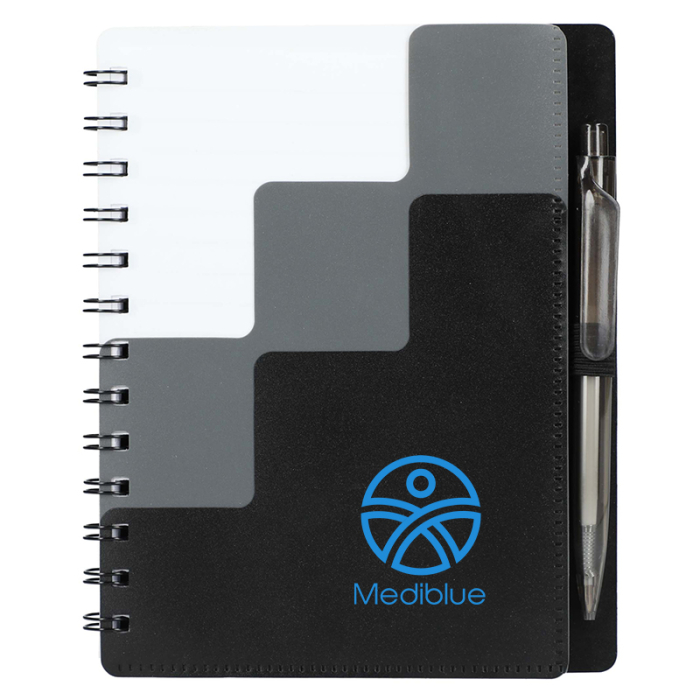 Customized 5x7 Inch Recycled Pace Spiral Notebook with Pens