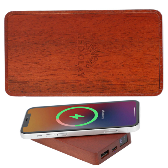 Customized FSC® 100 Wood MagClick™ Fast Wireless Power Banks
