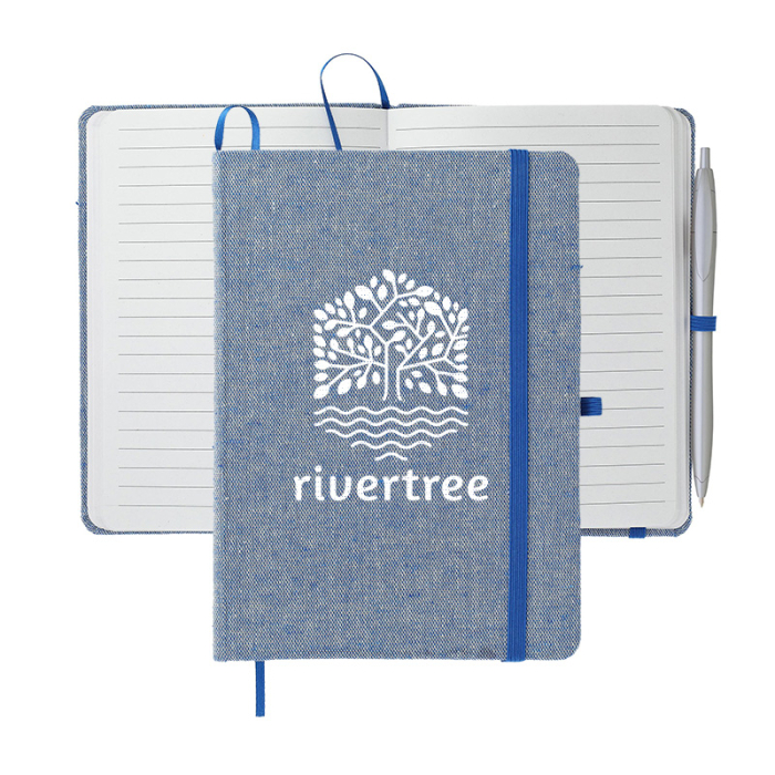 Personalized 5 x 7 Inch FSC® Mix Recycled Cotton Bound Notebooks