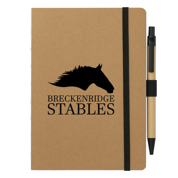 Personalized 5x7 Inch FSC® Recycled Notebooks and Pen Set