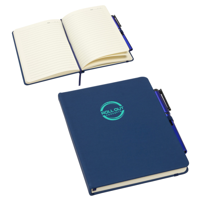 Personalized Quorum Soft Touch Journals with Matching Color Gel Pens 