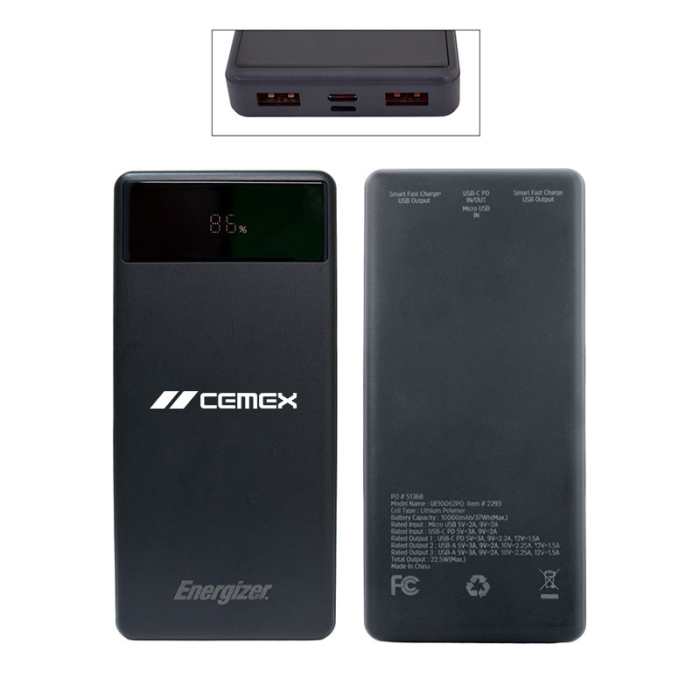 Promotional 10000 mAh Energizer® PD Power Banks