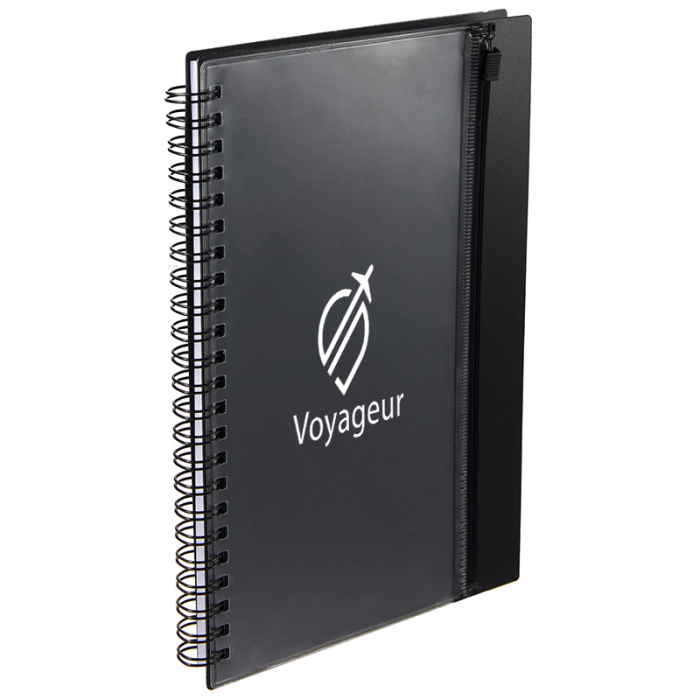 Promotional 5.5x8.5 Inch Spiral Notebook with Clear Pockets