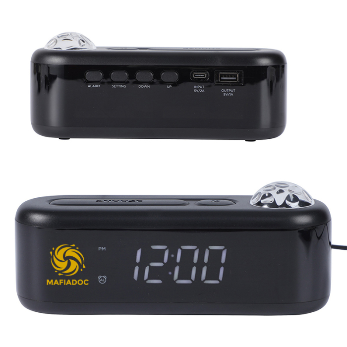 Promotional Ambiance Digital Alarm Clocks with Ocean and Aurora Ceiling Projections