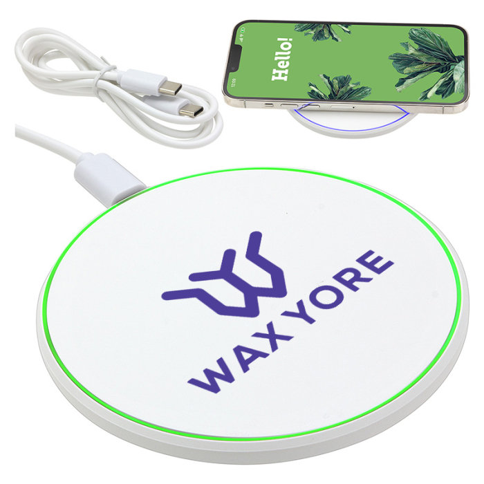 Promotional Power Ring 15W Wireless Chargers with Ambient Light 