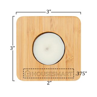 Bamboo Tea Light Candle Holder with Candles