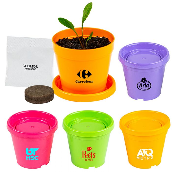 Custom Imprinted Colorful Planter Kits