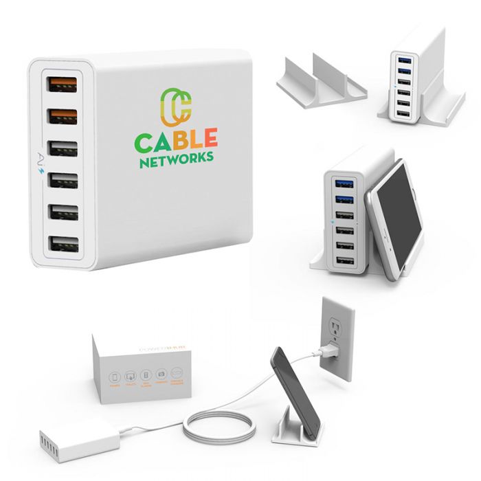 Custom Powerhub 6-Port USB Wall Chargers