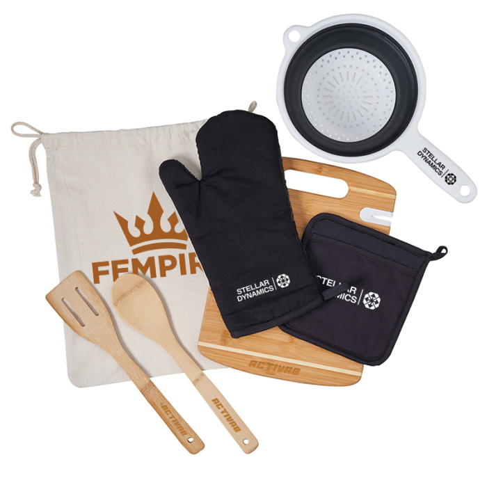 Personalized Deluxe Silicone and Bamboo Kitchen Kits