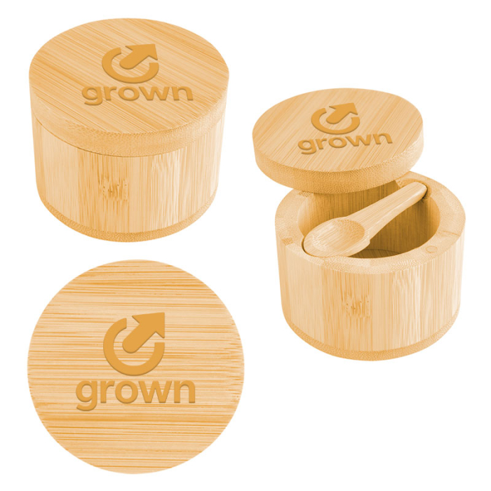 Personalized Bamboo Salt Cellars