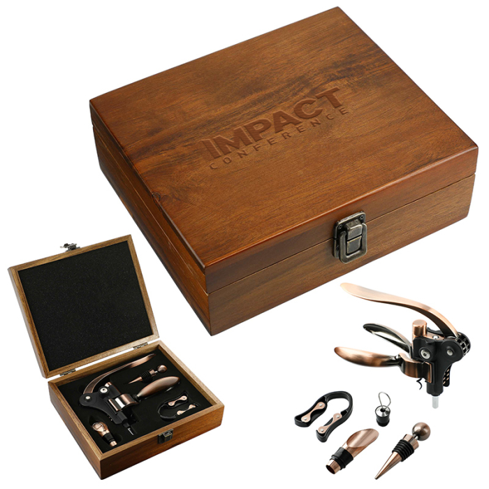 Customized Graze Wood and Metal Wine Sets