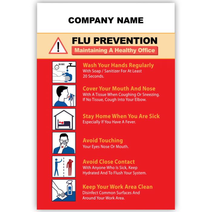 4x6 Customized Flu Prevention Outdoor & Car Magnets 30 Mil Square Corners