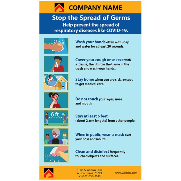 4x7 Customized Coronavirus Prevention Outdoor & Car Magnets 55 Mil Square Corners