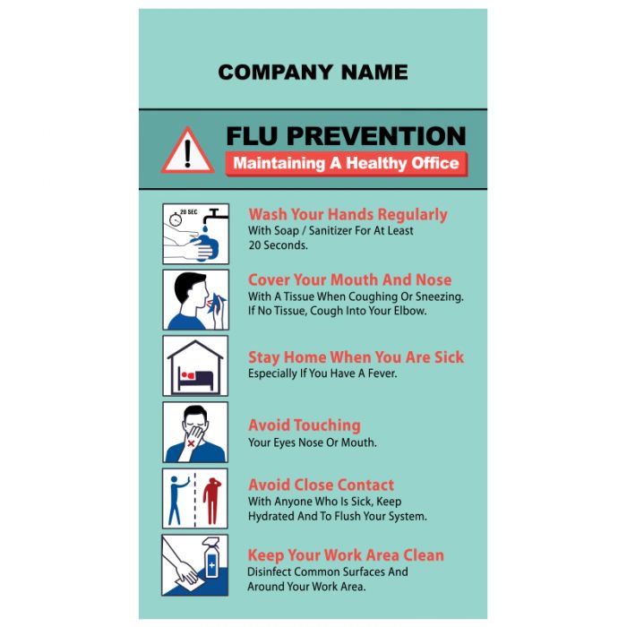 4x7 Customized Flu Prevention Outdoor & Car Magnets 55 Mil Square Corners