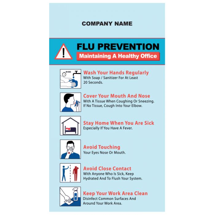 5x9 Customized Flu Prevention Magnets 20 Mil Square Corners