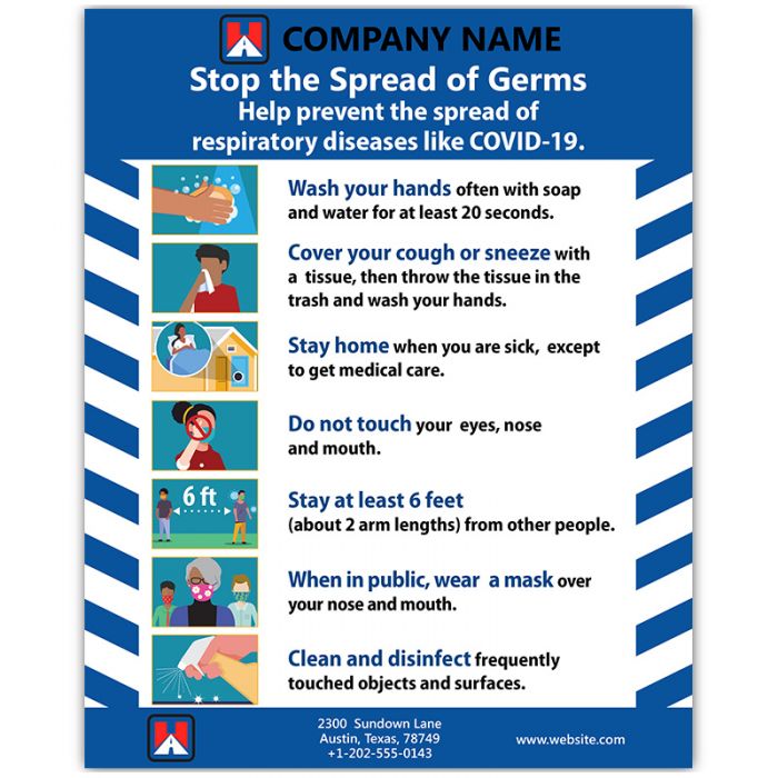 8x10 Custom Coronavirus Prevention Outdoor & Car Magnets 55 Mil Square Corners