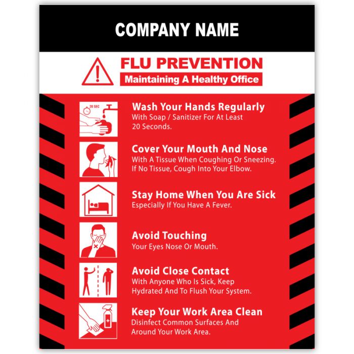 8x10 Custom Flu Prevention Indoor Magnets 55 Mil Square Corners