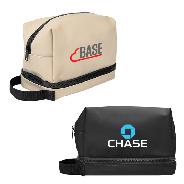 Custom Hudson Recycled Leatherette Cosmetic Bags