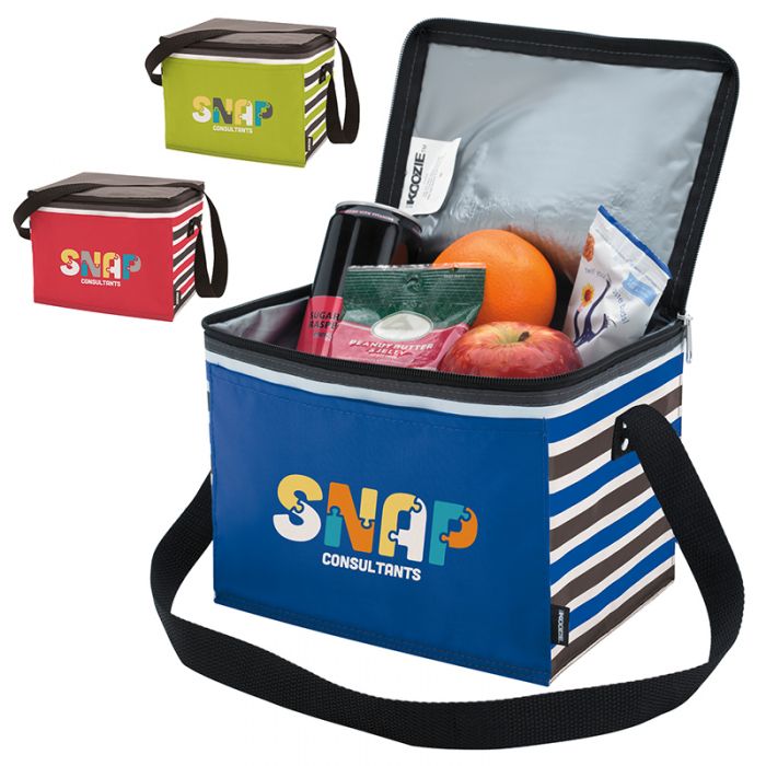 Custom Printed Koozie Modern Twist Six-Pack Kooler Bags