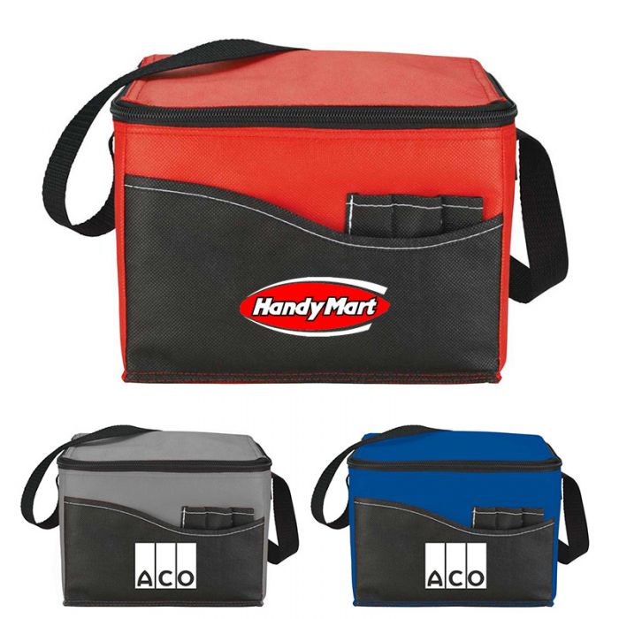 Custom Printed Non-Woven Open Front Pocket Lunch Cooler Bags