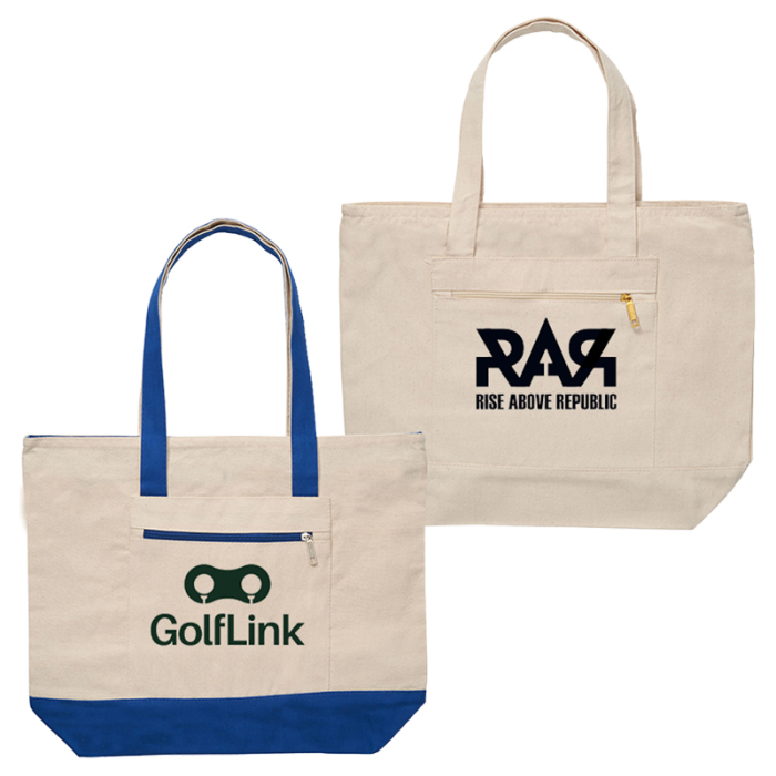12 Oz Customized Cotton Canvas Zippered Nautical Totes