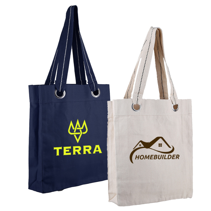 12 Oz Customized Klamath Cotton Canvas Totes with Large Grommets