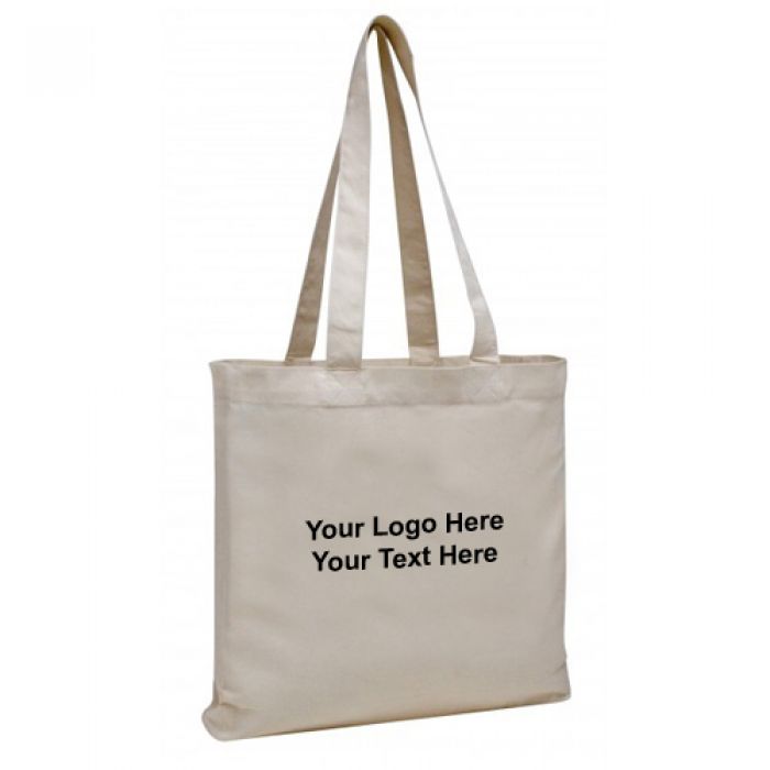 Custom V Natural Organic Gusseted Tote Bags