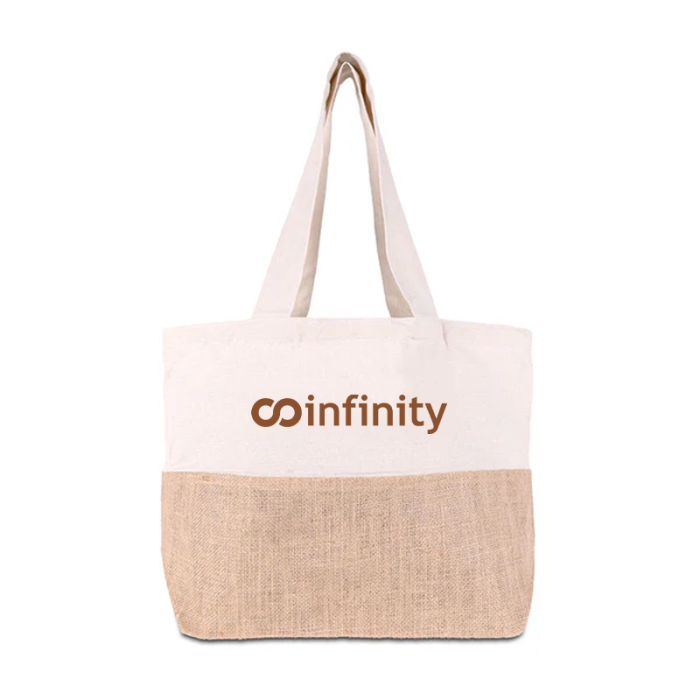 Custom Cotton Canvas Tote Bags with Jute Gusset