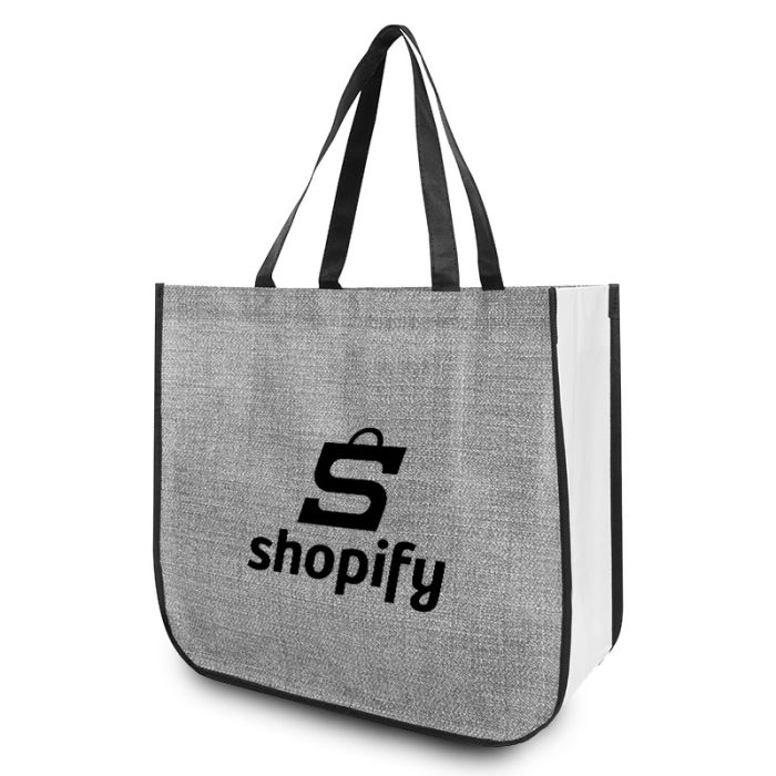 Custom Hadley Heathered Non-Woven Tote Bags
