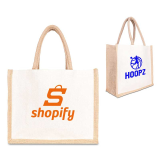 Jute Cotton Tote with Jute Webbing Handles