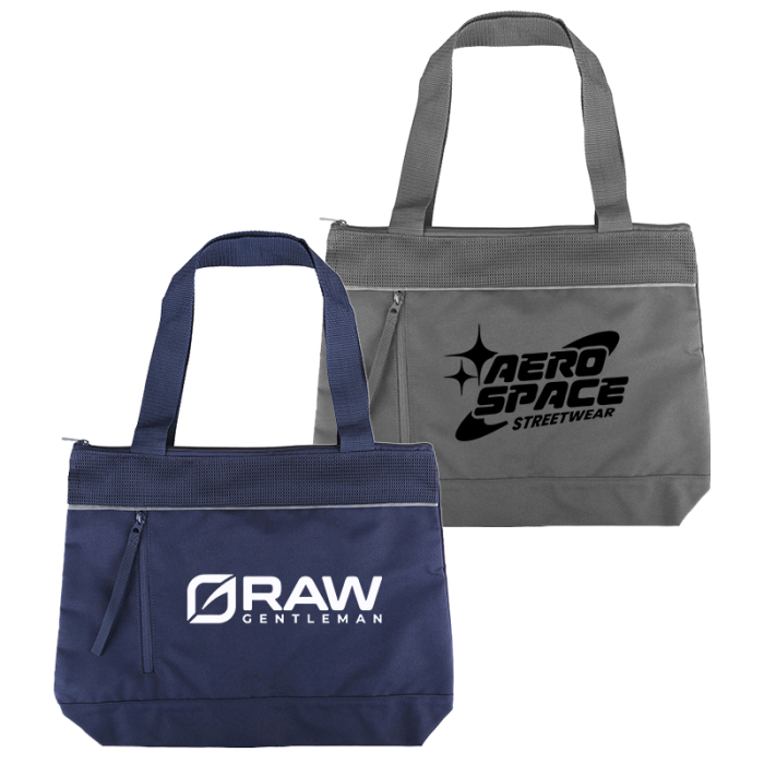 Custom Imprinted RPET Mesh Zippered Totes
