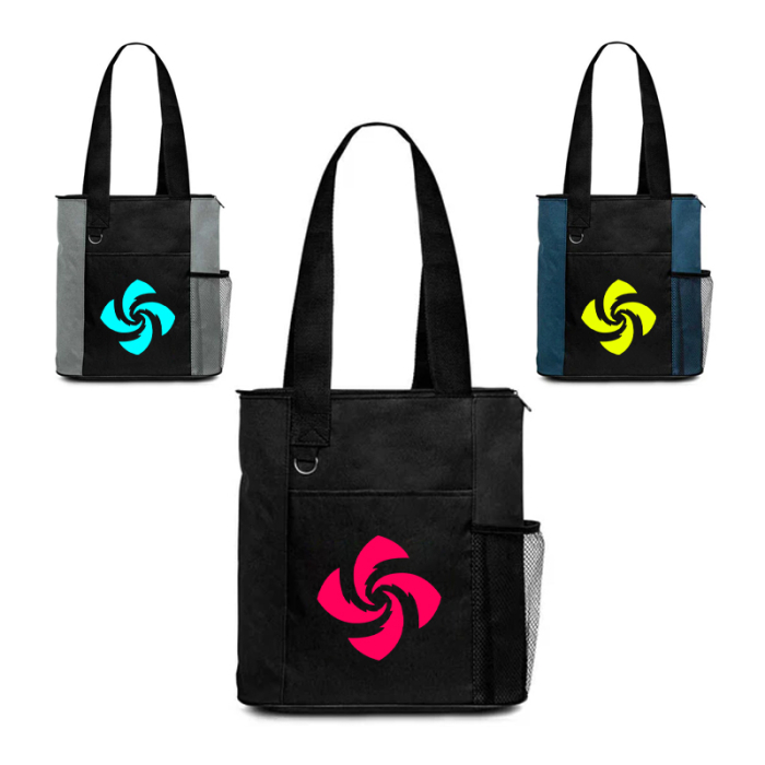 Custom Printed Axel RPET Totes with Bottle Holder