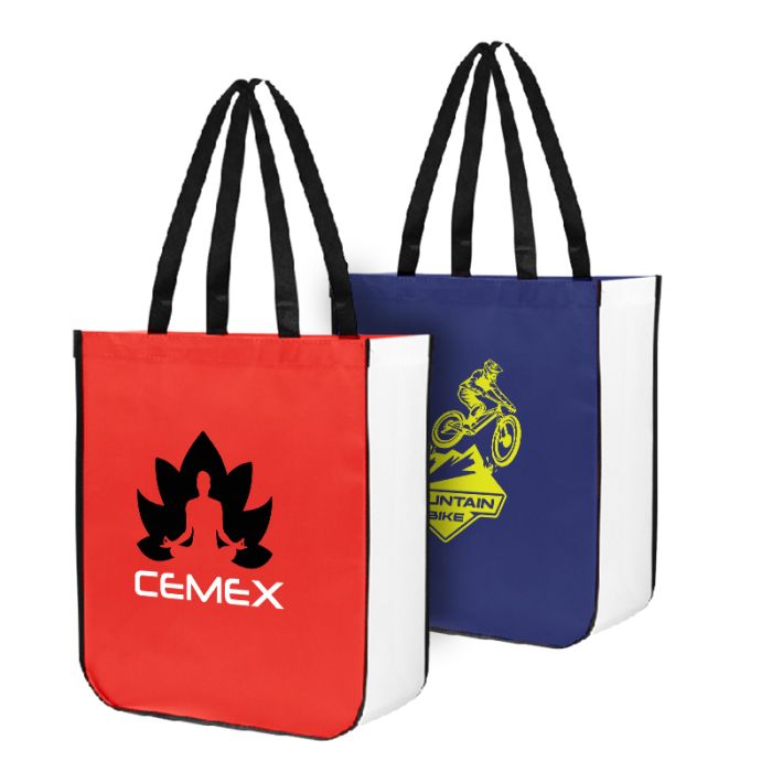 Custom Printed Jumbo Lola Laminated Non-Woven Tote Bags with 100% RPET Material