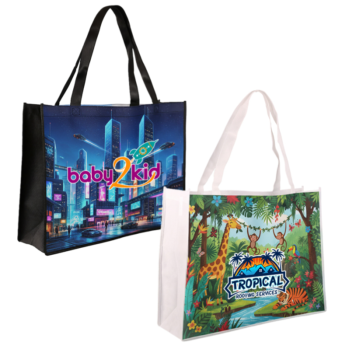 Custom Printed Sublimated Large Non-Woven Shopping Totes