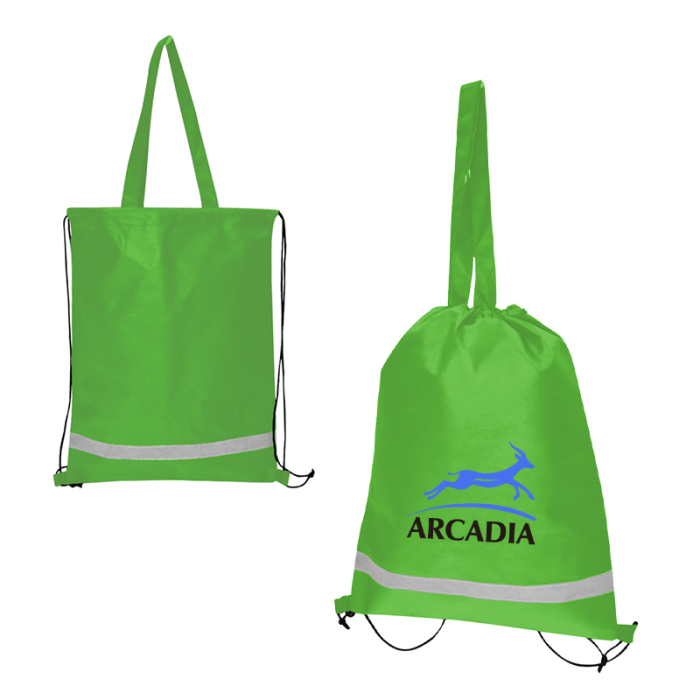 Custom Double Feature Non-Woven Drawstring Tote Bags