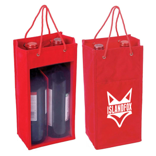 Imprinted Velvet Wine Bags