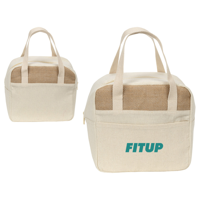 Personalized Savanna Jute and Recycled Cotton Cooler Bags