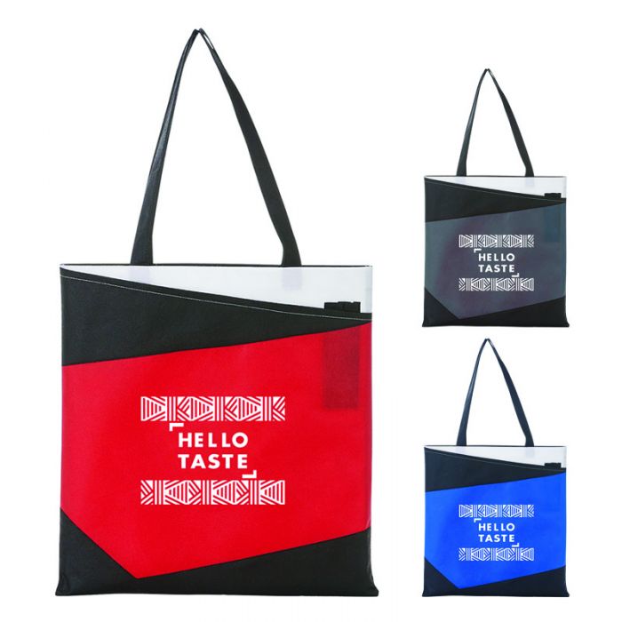 Customized Color Angle Non-Woven Convention Tote Bags