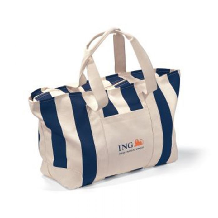Customized Large Striped Canvas Totes