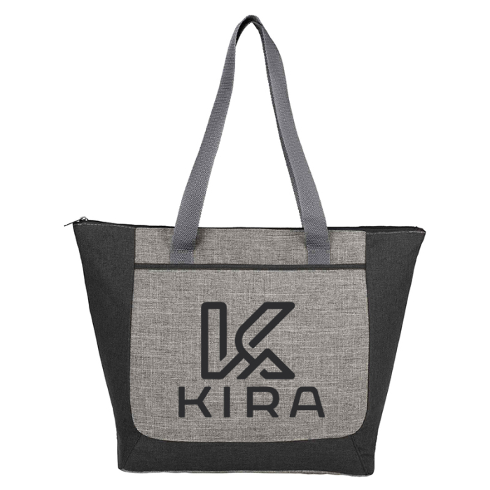 Customized Reclaim Two-Tone Recycled Zippered Totes