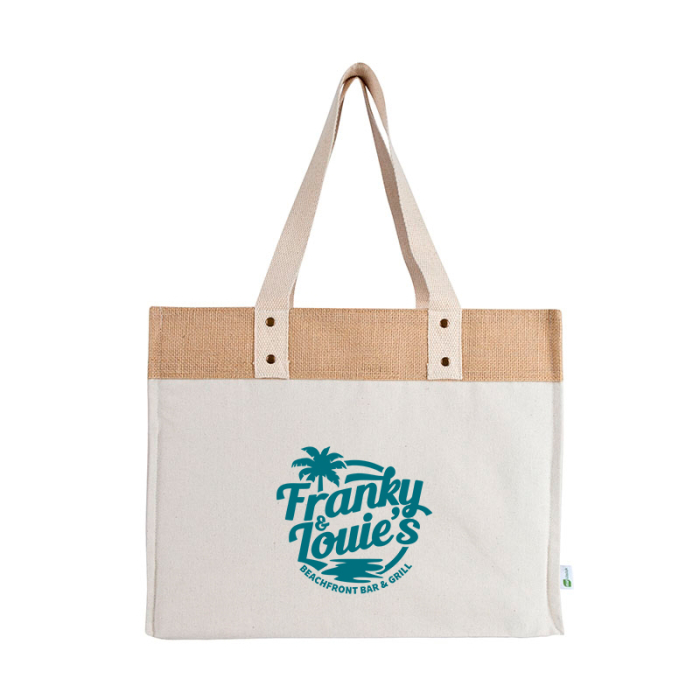 Customized Sophia Canvas Totes with Jute Trim