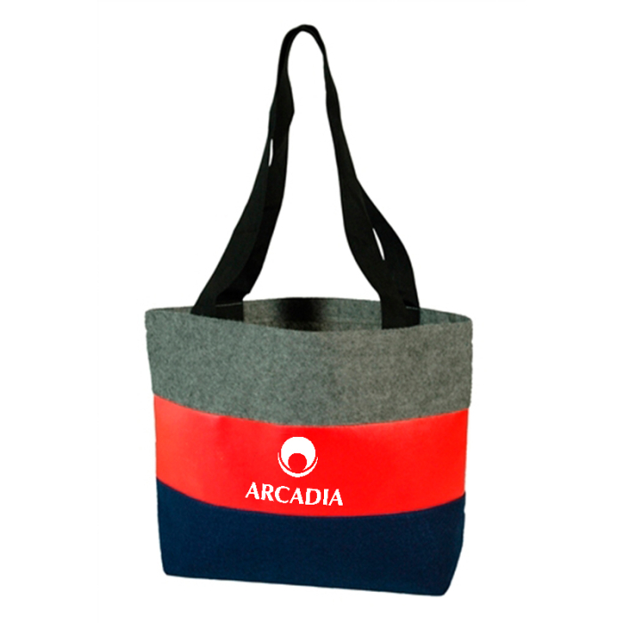 Customized Tri-Stripe Velvet Open Totes