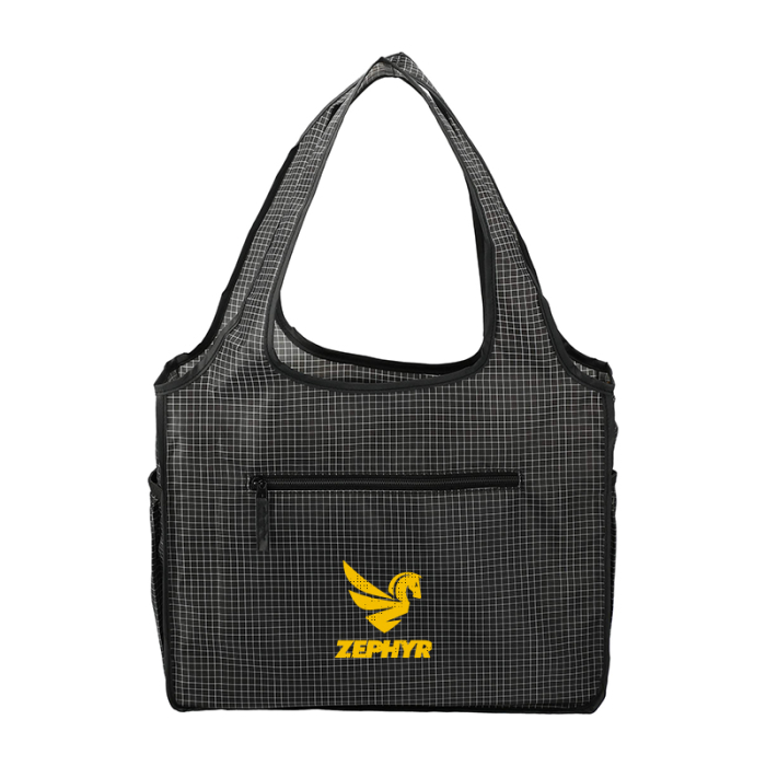 Imprinted Grid Bungalow Totes