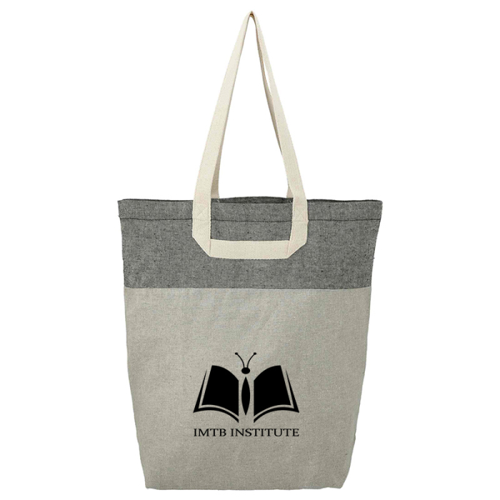 Imprinted Recycled Cotton U-Handle Book Totes